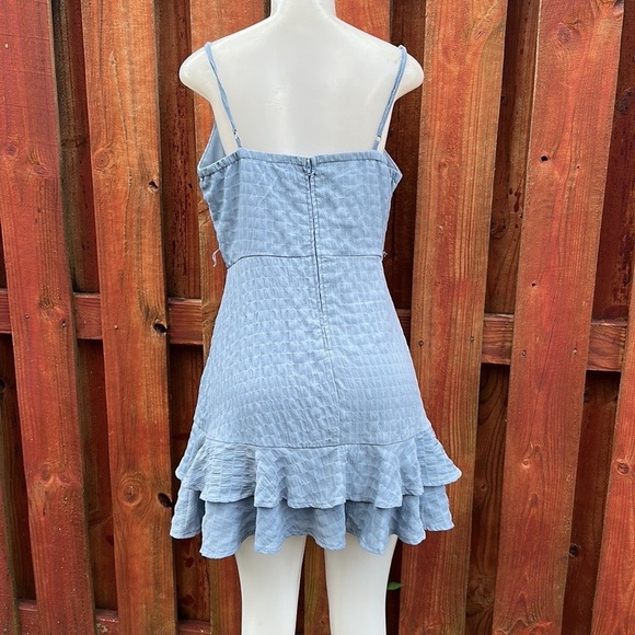 Altard State Women’s Mini Ruffle Dress Blue Size L - Picture 8 of 12